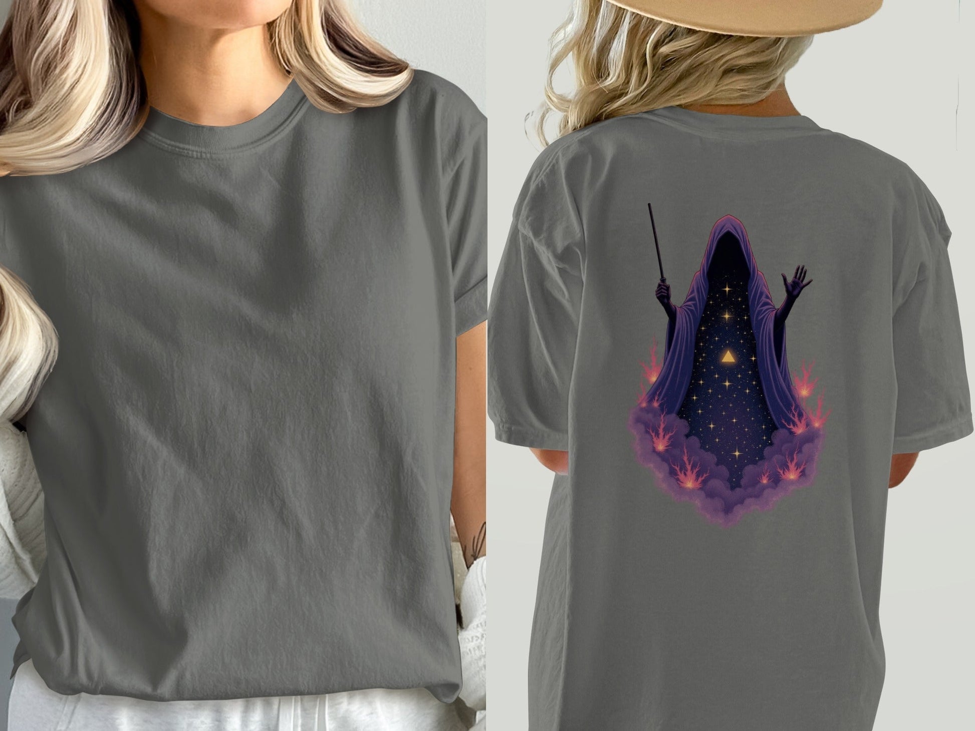 Grim Reaper T Shirt, Wizard T Shirt, Halloween T Shirt, Grim Reaper Graphic Tee, Wizard Graphic Tee, Occult T Shirt, Gift for Him, Gift for - IconVexa