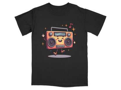 Happy Radio Speaker with Musical Notes Cute T-Shirt - IconVexa