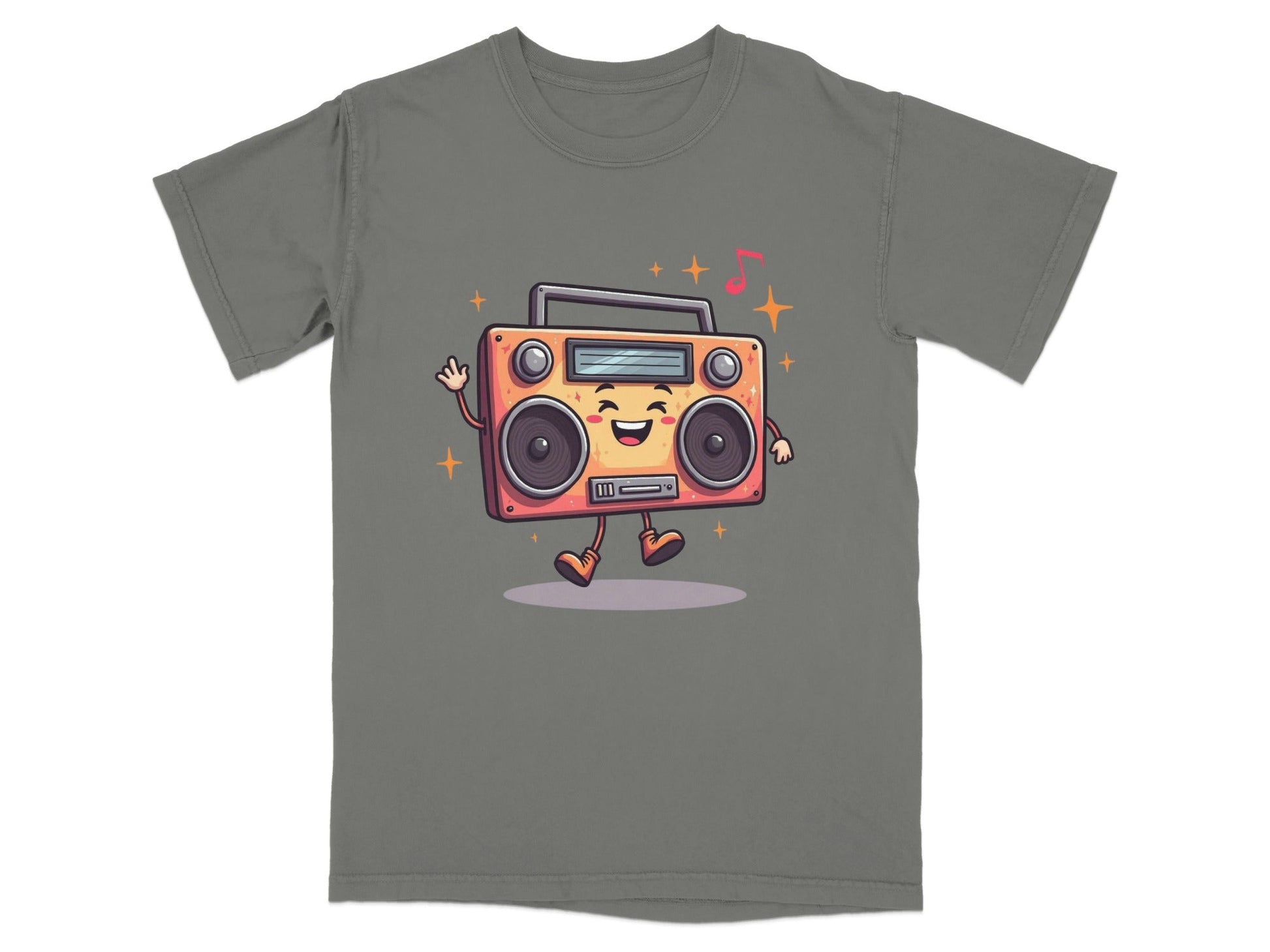 Happy Radio Speaker with Musical Notes Cute T-Shirt - IconVexa