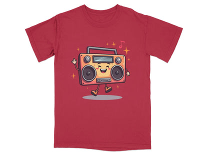 Happy Radio Speaker with Musical Notes Cute T-Shirt - IconVexa