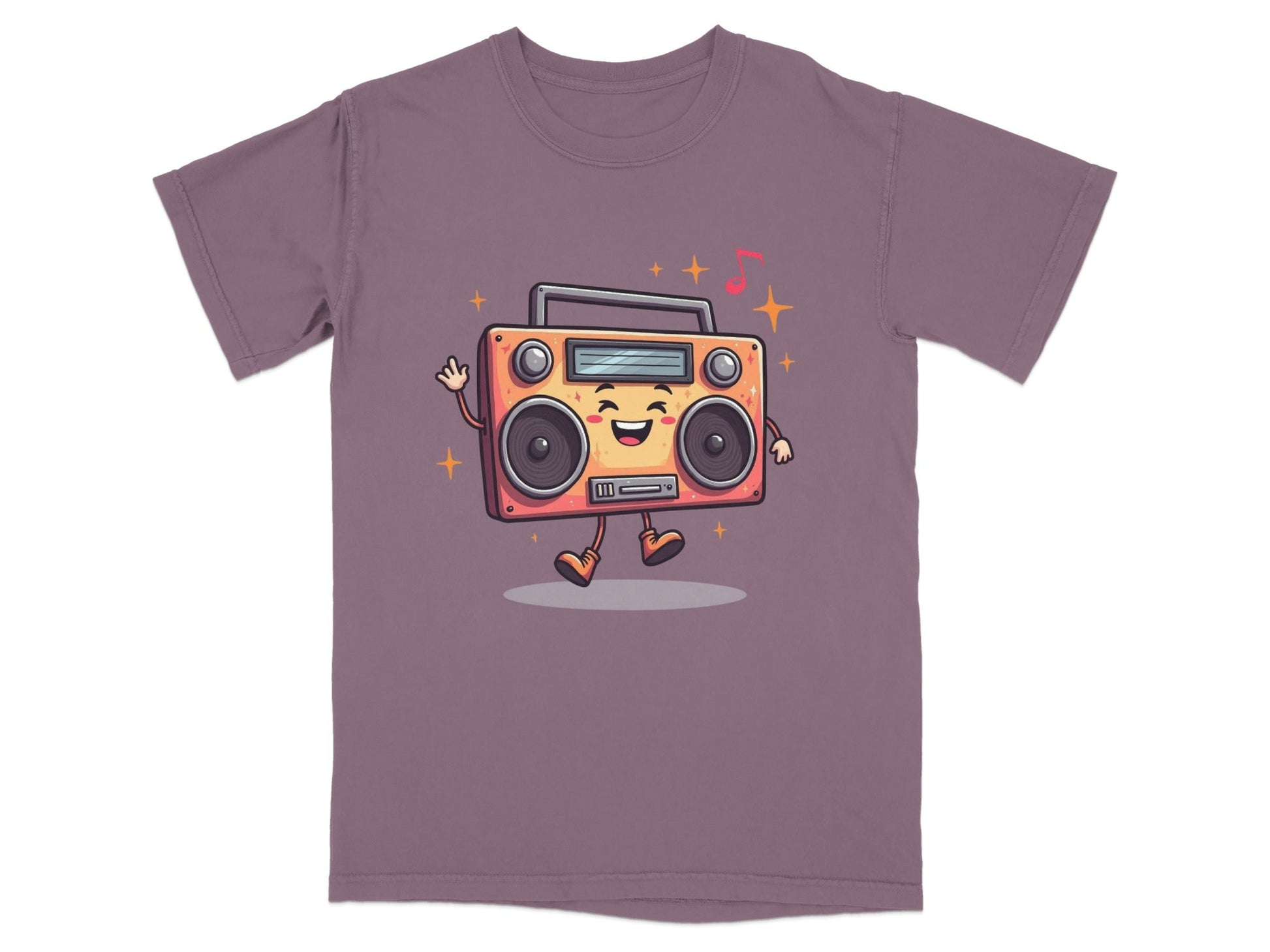 Happy Radio Speaker with Musical Notes Cute T-Shirt - IconVexa