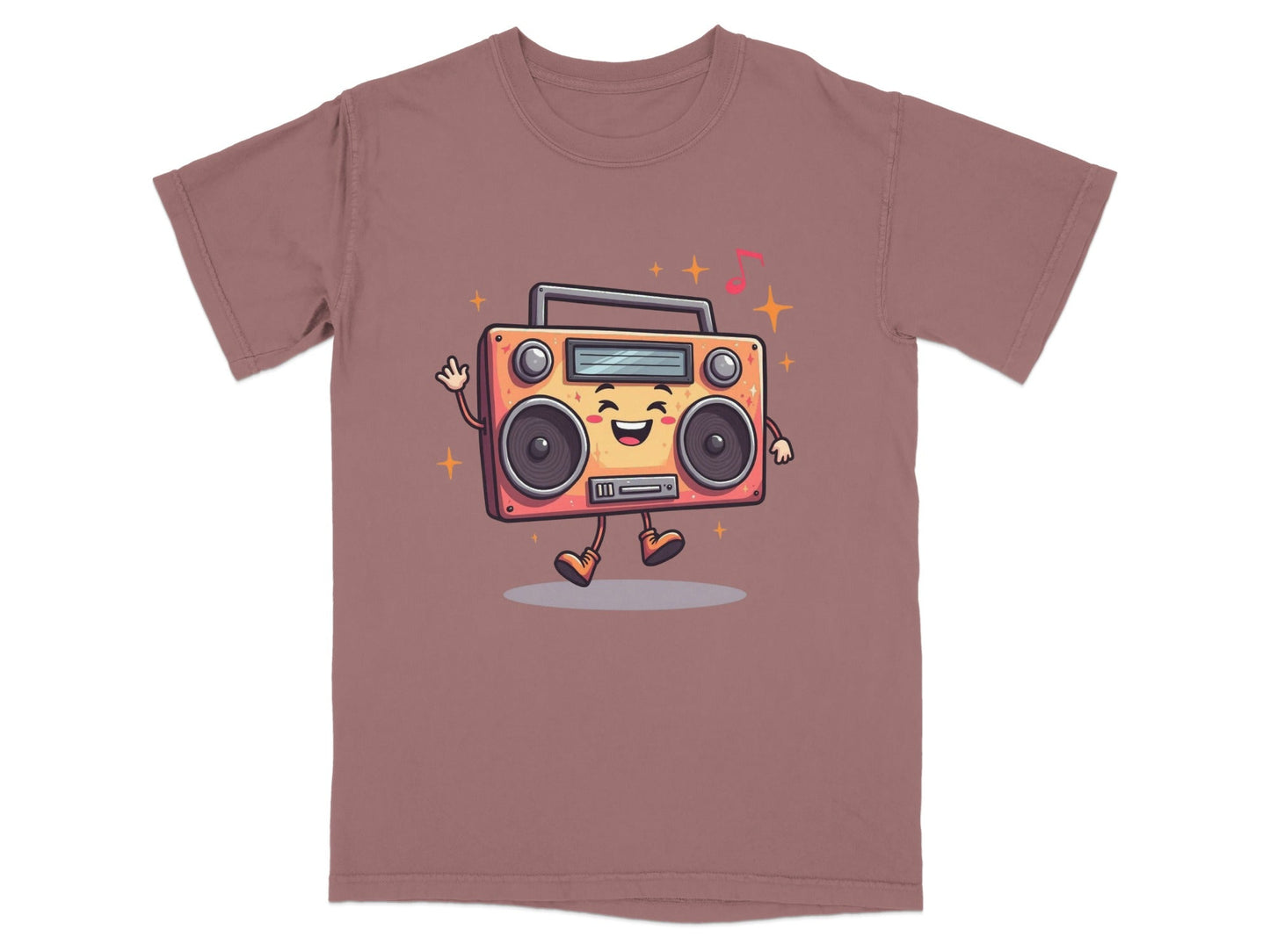 Happy Radio Speaker with Musical Notes Cute T-Shirt - IconVexa