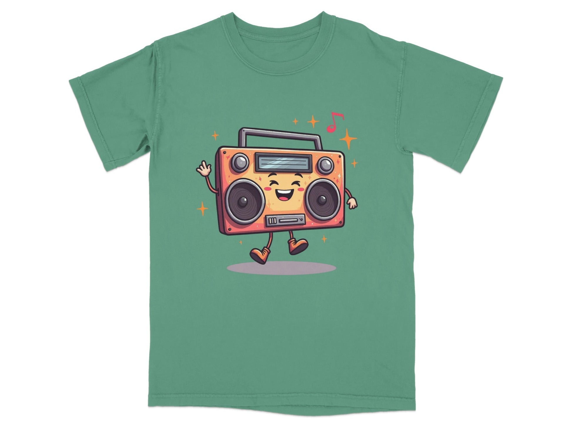 Happy Radio Speaker with Musical Notes Cute T-Shirt - IconVexa