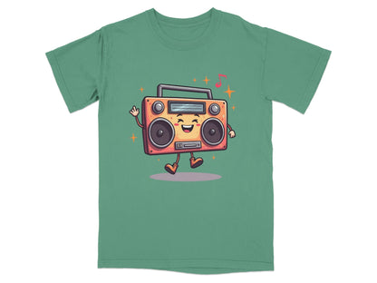 Happy Radio Speaker with Musical Notes Cute T-Shirt - IconVexa