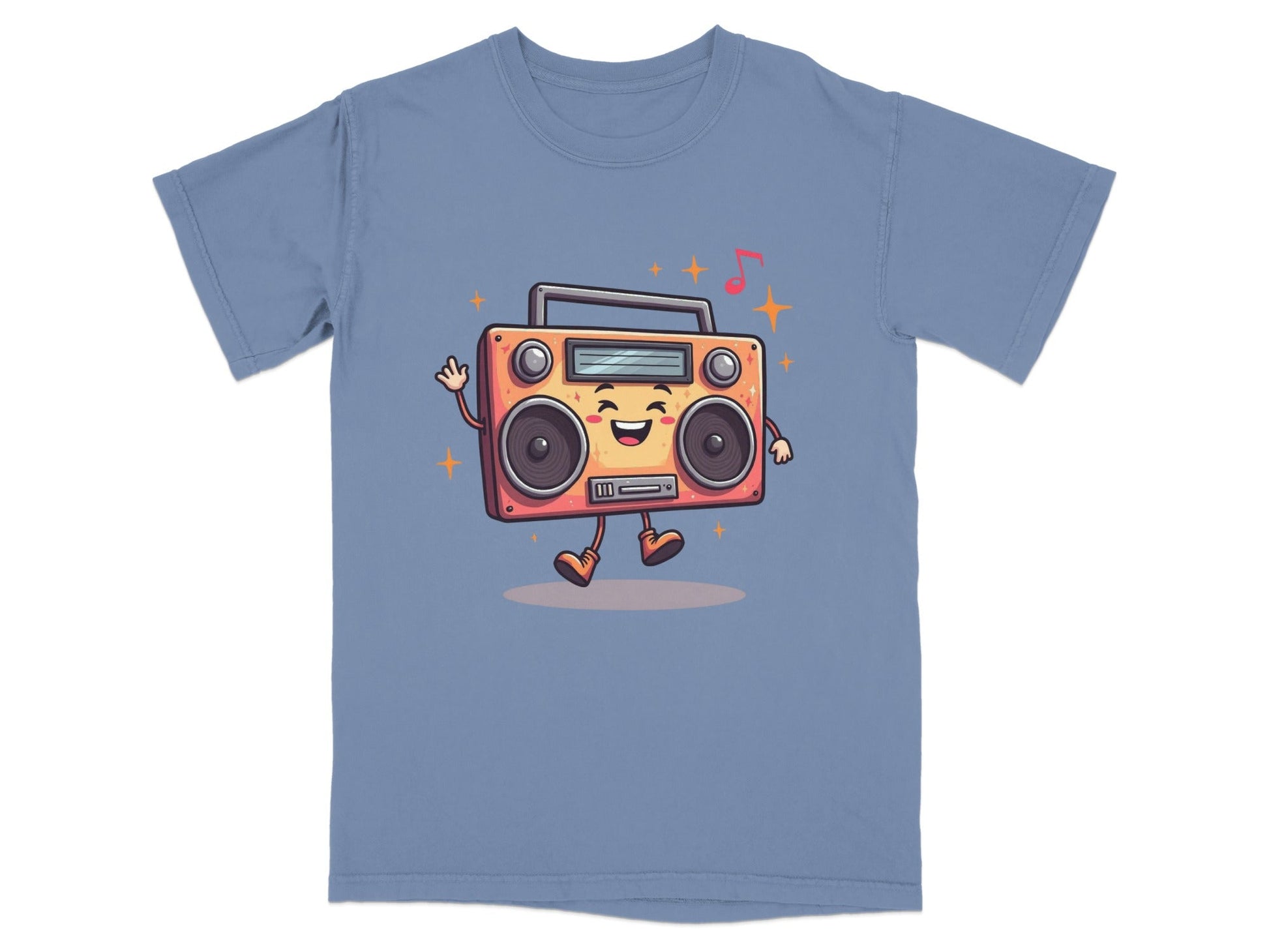 Happy Radio Speaker with Musical Notes Cute T-Shirt - IconVexa