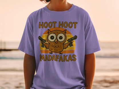 Hoot Hoot Madafakas Tee, Funny Owl T-Shirt, Gun Shirt, Animal Shirt, Sarcastic T-Shirt, Graphic Tee, Novelty Shirt, Trendy Tee - IconVexa