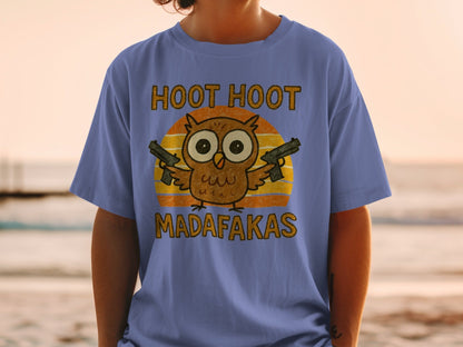 Hoot Hoot Madafakas Tee, Funny Owl T-Shirt, Gun Shirt, Animal Shirt, Sarcastic T-Shirt, Graphic Tee, Novelty Shirt, Trendy Tee - IconVexa