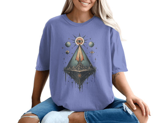 Illuminati Pyramid Design Symbolic Graphic Image T-Shirt - IconVexa