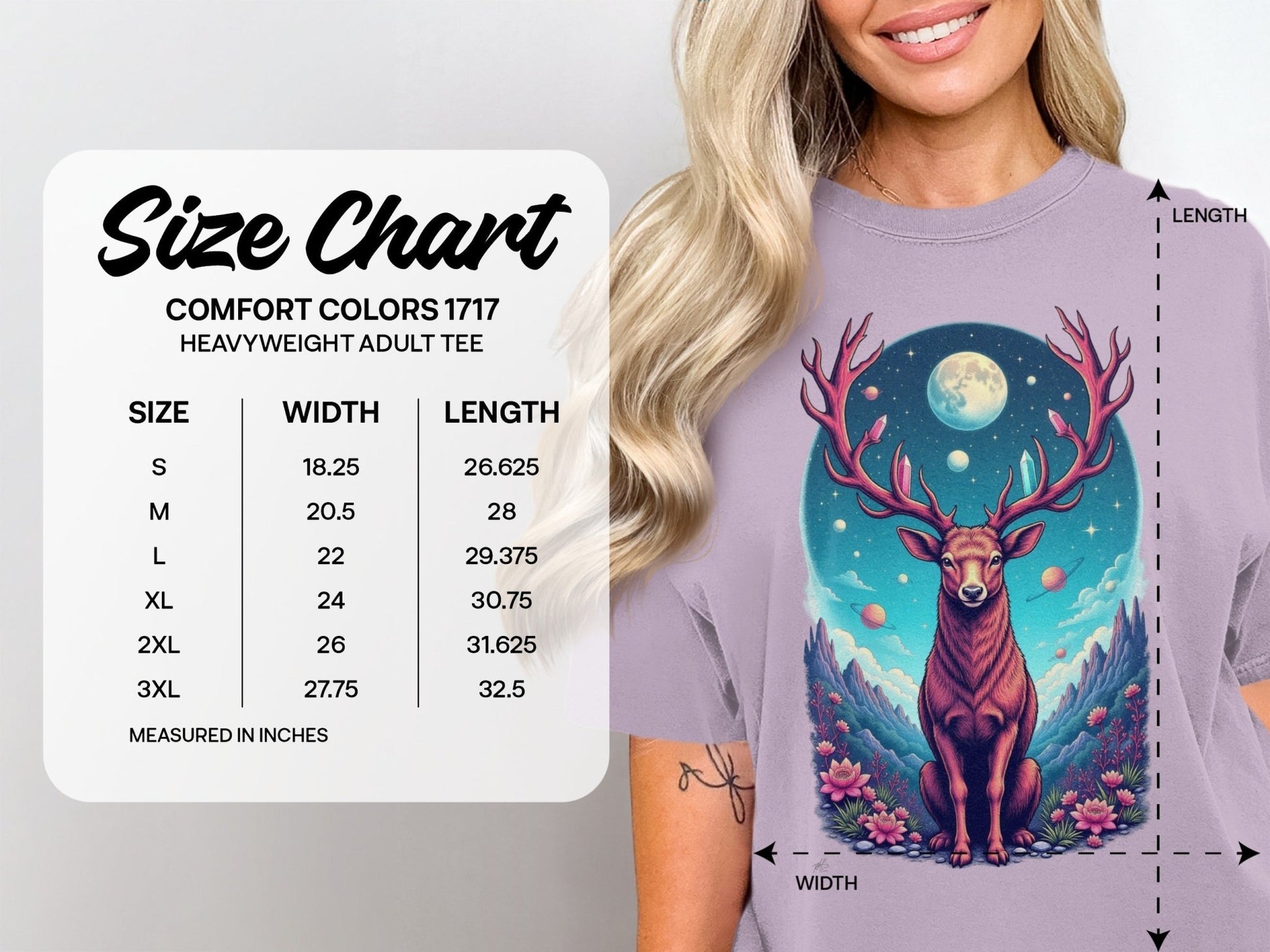 Majestic Deer In Space Artistic Graphic Design T-Shirt - IconVexa