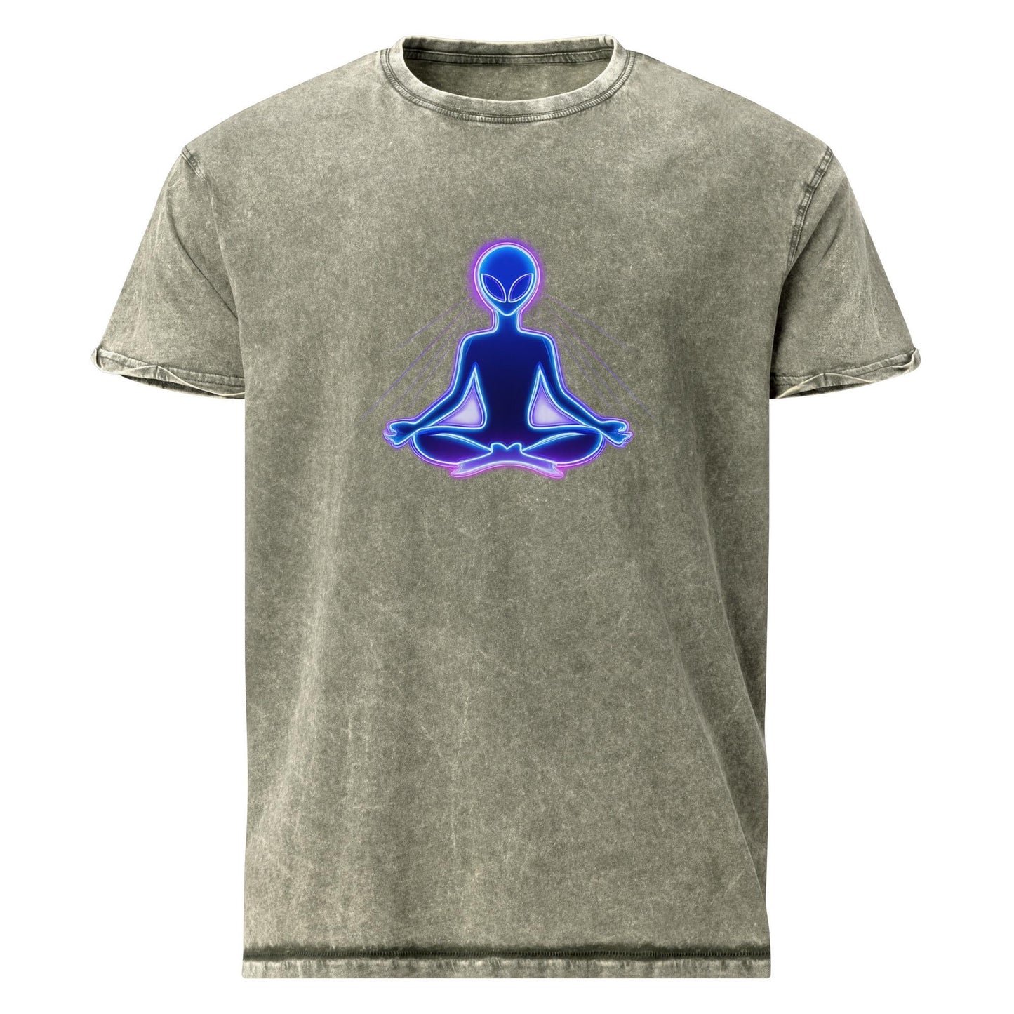 Meditating Alien Shirt | Spiritual Space Tee | Sci - Fi Mindfulness Graphic T-Shirt - IconVexa