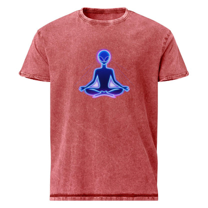 Meditating Alien Shirt | Spiritual Space Tee | Sci - Fi Mindfulness Graphic T-Shirt - IconVexa