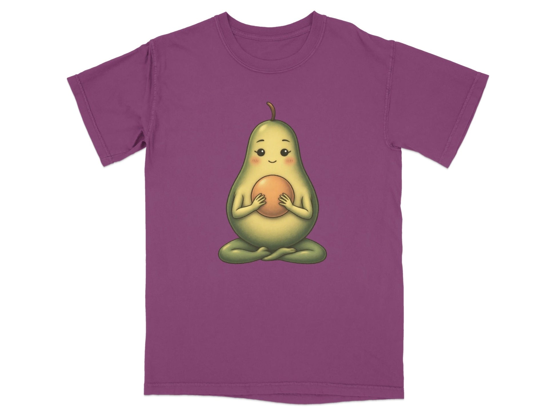 Meditating Avocado Funny Yoga Illustration Cute T-Shirt - IconVexa