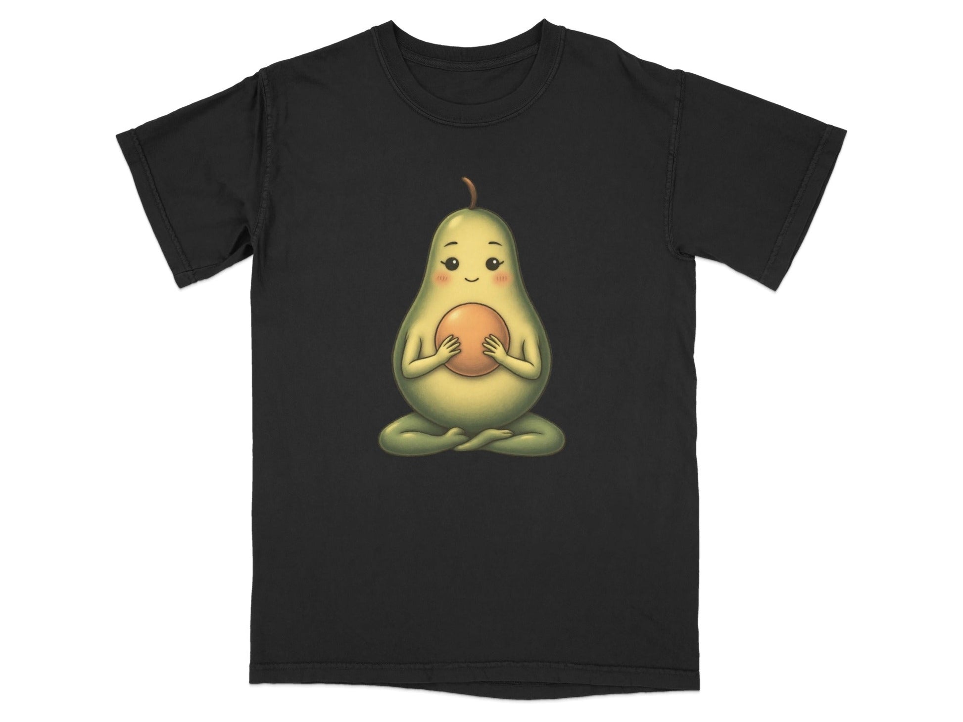 Meditating Avocado Funny Yoga Illustration Cute T-Shirt - IconVexa
