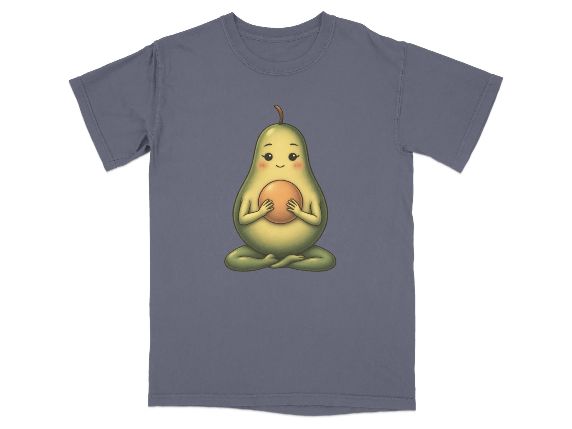 Meditating Avocado Funny Yoga Illustration Cute T-Shirt - IconVexa