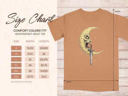 Moon Sword Nightmare Horror Aesthetic Graphic Print T-Shirt - IconVexa