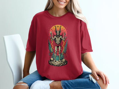 Mystic Demon Illustration Unique Graphic Design T-Shirt - IconVexa
