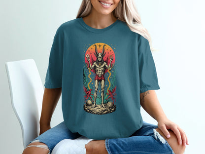 Mystic Demon Illustration Unique Graphic Design T-Shirt - IconVexa