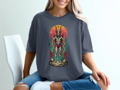 Mystic Demon Illustration Unique Graphic Design T-Shirt - IconVexa