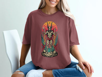 Mystic Demon Illustration Unique Graphic Design T-Shirt - IconVexa