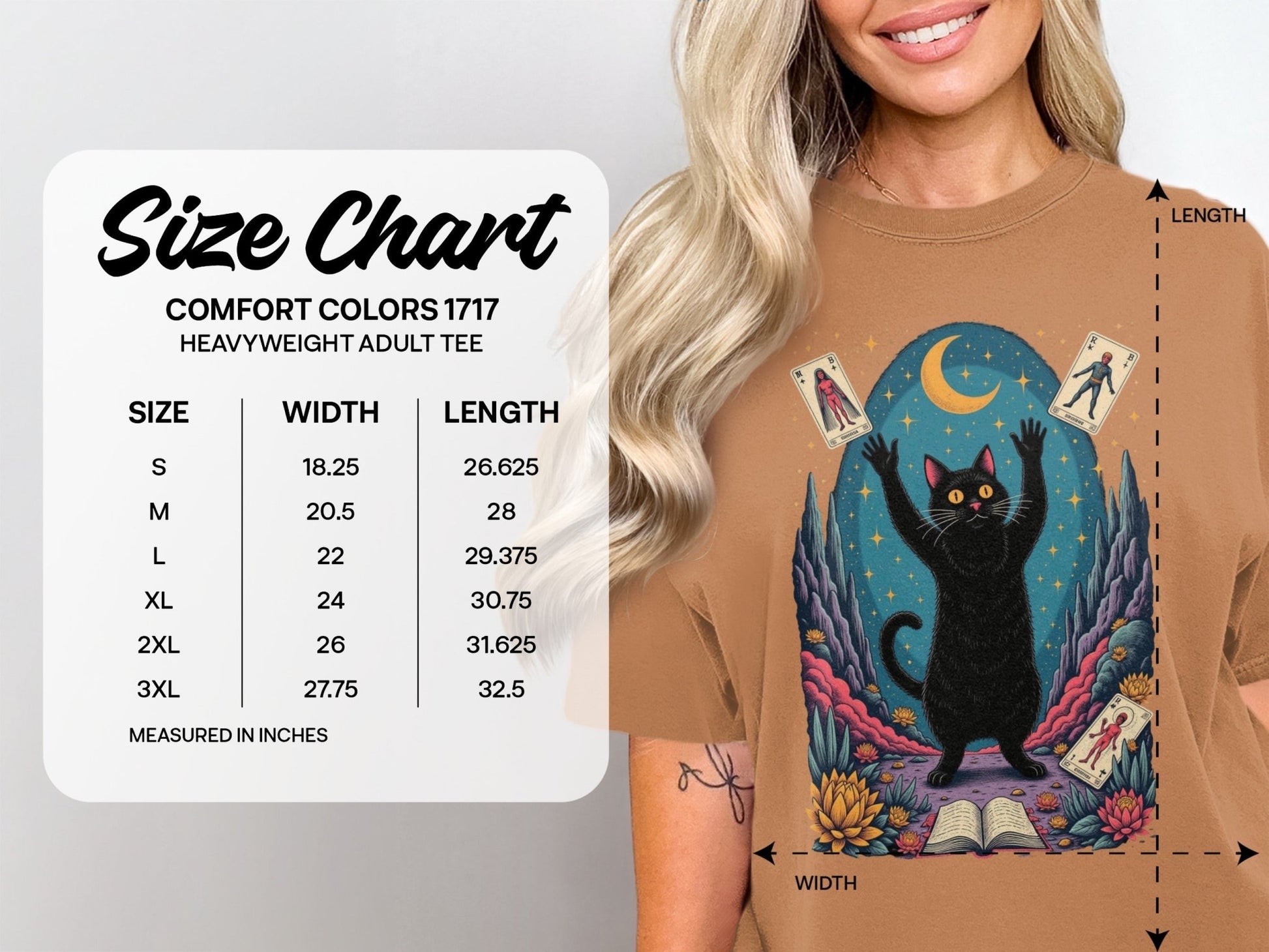 Mystic Feline Fortune Teller Card Reading Cat Design T-Shirt - IconVexa