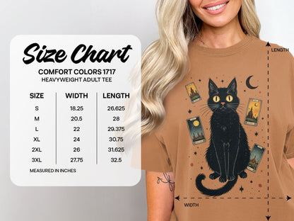 Mystical Black Cat Tarot Cards Graphic Novelty T-Shirt - IconVexa