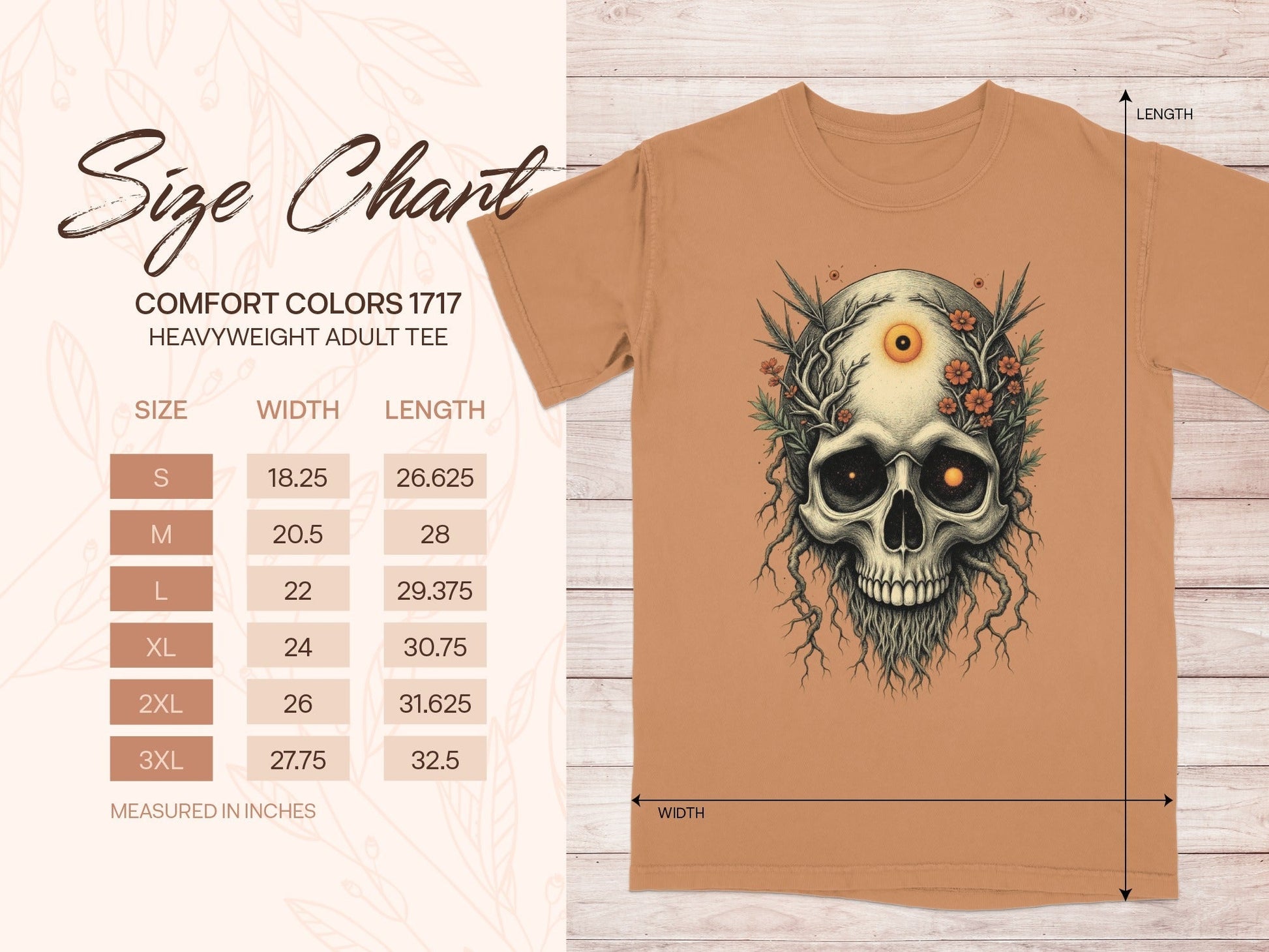 Mystical Skull with Flowers for a Unique Style T-Shirt - IconVexa