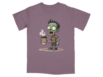 Need More Brains And Caffeine Funny Zombie T-Shirt Design T-Shirt - IconVexa