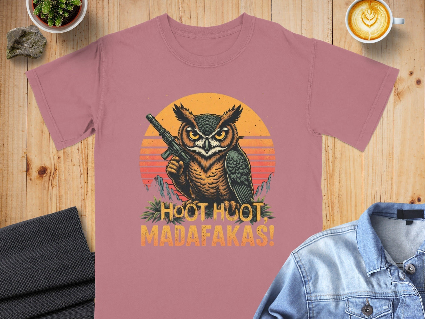 Owl T-Shirt, Hoot Hoot Madakafakas Tee, Funny Owl Shirt, Gun T-Shirt, Meme T-Shirt, Unique Owl Design Tee, Gift T-Shirt - IconVexa