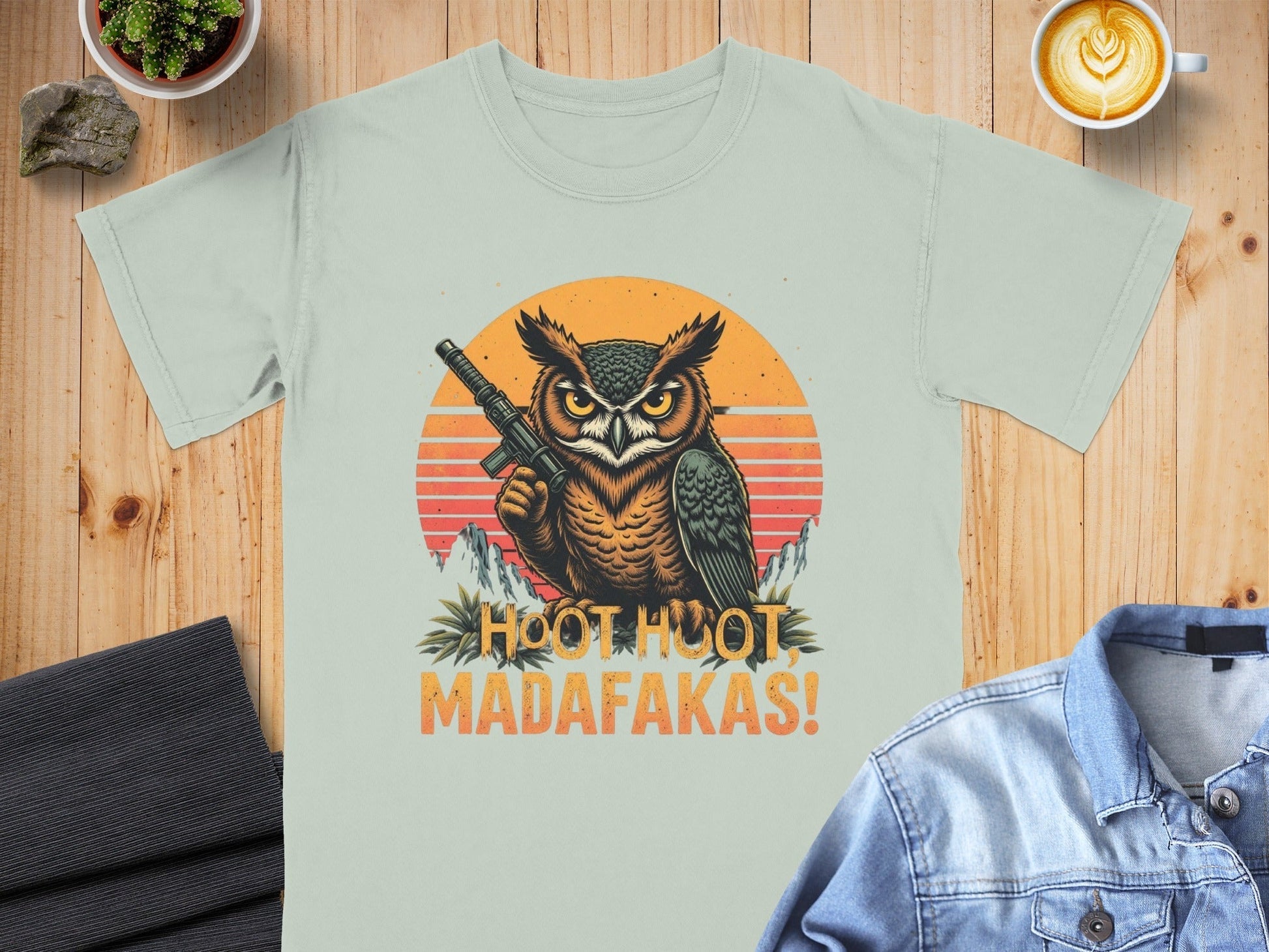 Owl T-Shirt, Hoot Hoot Madakafakas Tee, Funny Owl Shirt, Gun T-Shirt, Meme T-Shirt, Unique Owl Design Tee, Gift T-Shirt - IconVexa