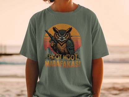 Owl T-Shirt, Hoot Hoot Madakafakas Tee, Funny Owl Shirt, Gun T-Shirt, Meme T-Shirt, Unique Owl Design Tee, Gift T-Shirt - IconVexa