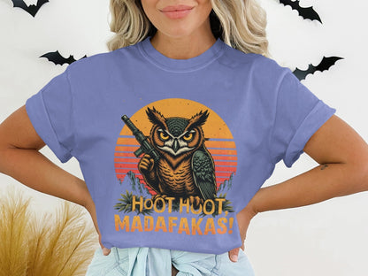 Owl T-Shirt, Hoot Hoot Madakafakas Tee, Funny Owl Shirt, Gun T-Shirt, Meme T-Shirt, Unique Owl Design Tee, Gift T-Shirt - IconVexa