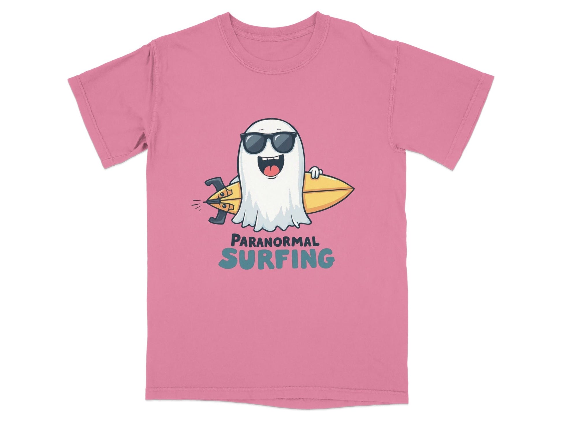 Paranormal Surfing Ghost Dude Novelty Graphic Tee Shirt - IconVexa