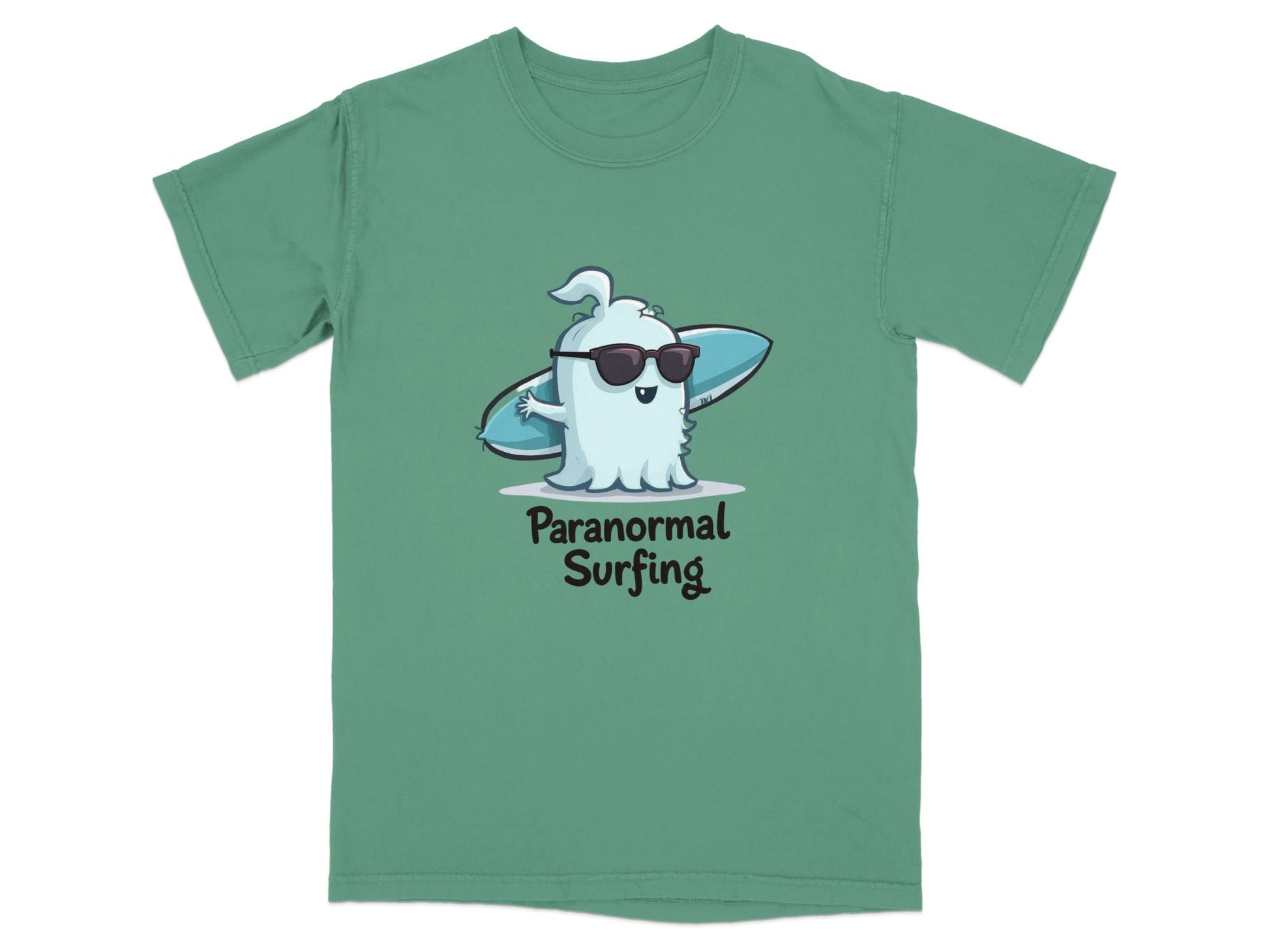 Paranormal Surfing Ghost Summer Vacation Graphic Design T-Shirt - IconVexa