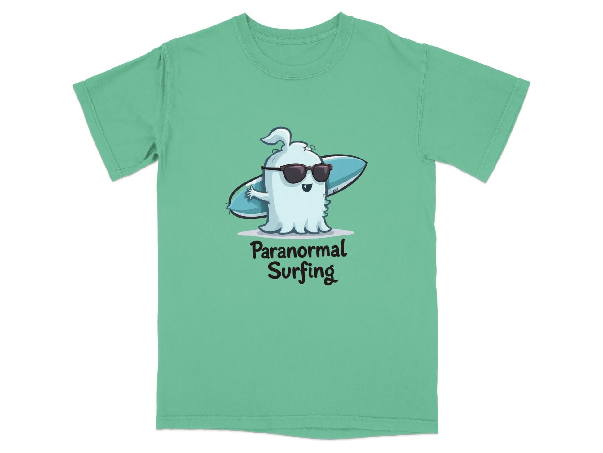 Paranormal Surfing Ghost Summer Vacation Graphic Design T-Shirt - IconVexa