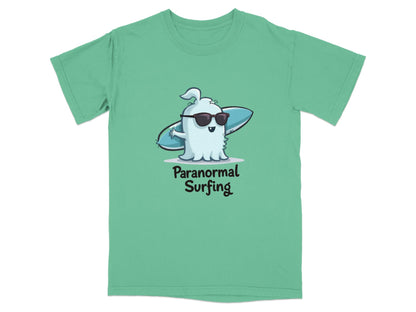 Paranormal Surfing Ghost Summer Vacation Graphic Design T-Shirt - IconVexa