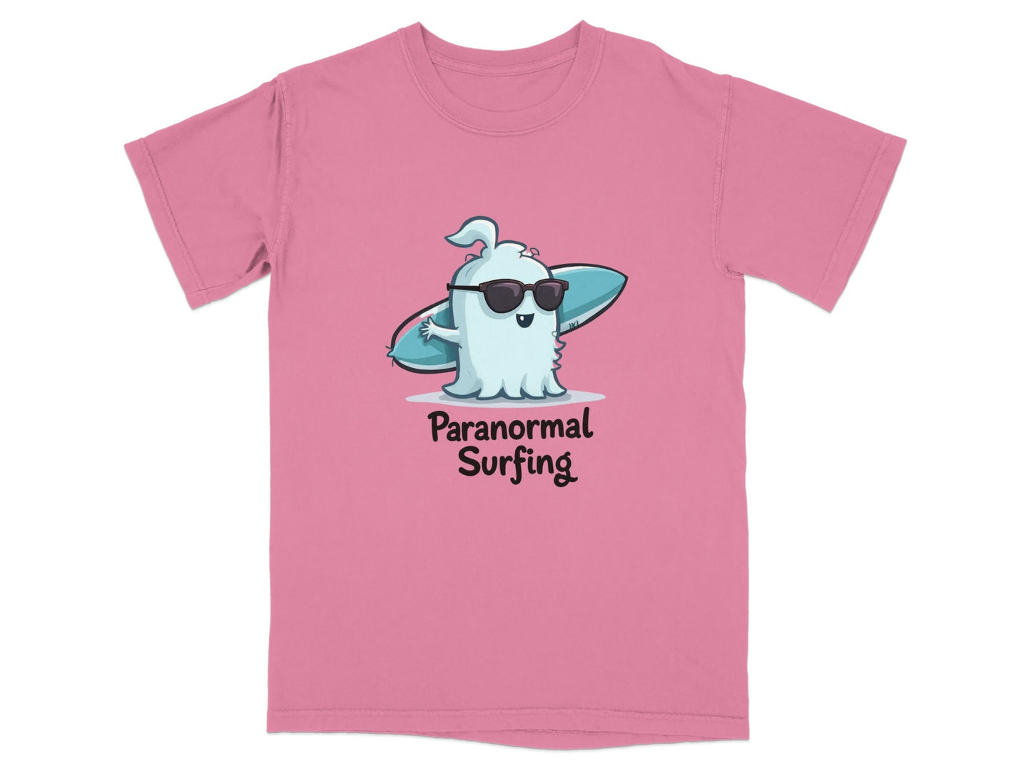 Paranormal Surfing Ghost Summer Vacation Graphic Design T-Shirt - IconVexa