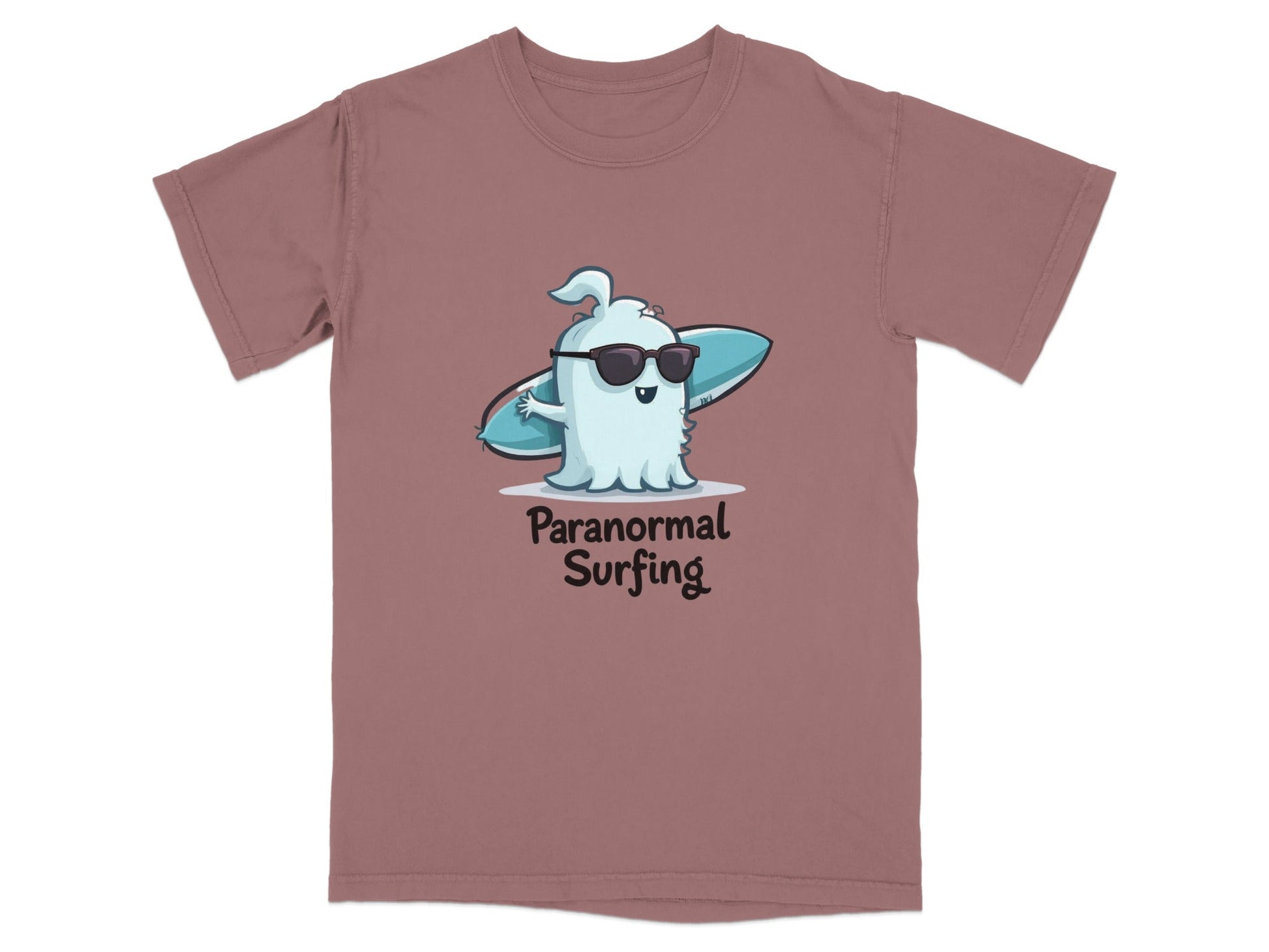 Paranormal Surfing Ghost Summer Vacation Graphic Design T-Shirt - IconVexa
