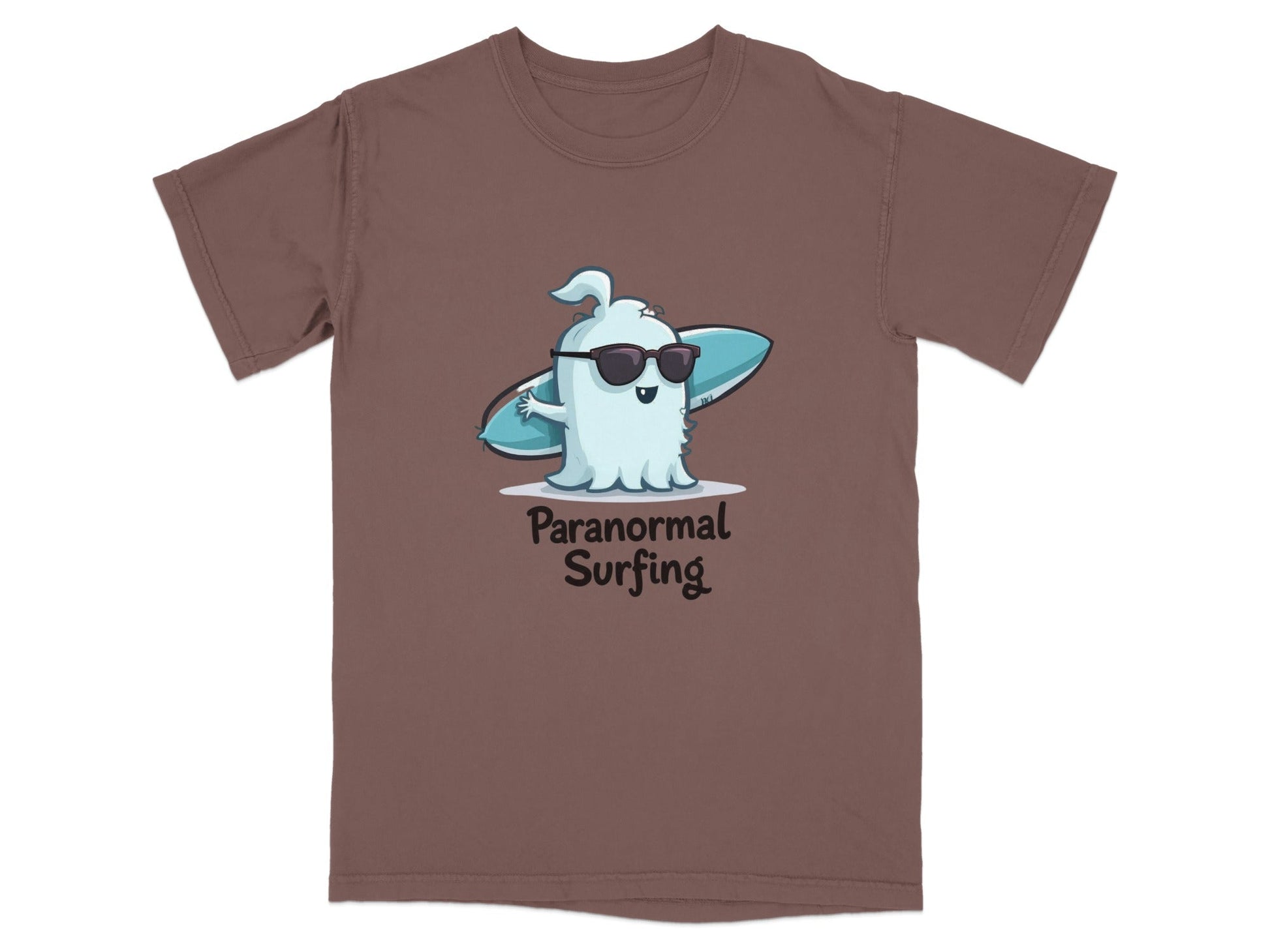 Paranormal Surfing Ghost Summer Vacation Graphic Design T-Shirt - IconVexa