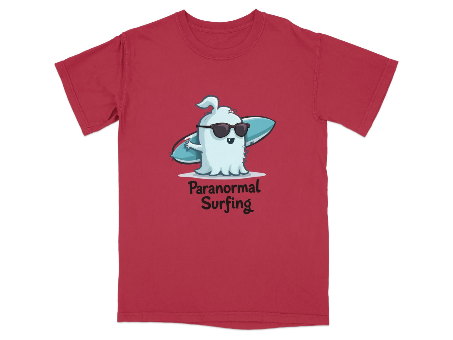 Paranormal Surfing Ghost Summer Vacation Graphic Design T-Shirt - IconVexa