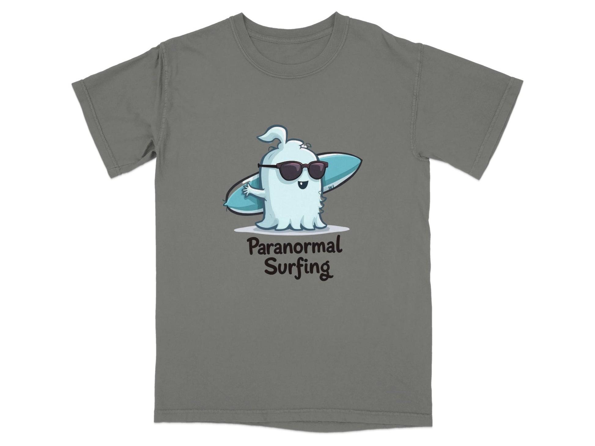 Paranormal Surfing Ghost Summer Vacation Graphic Design T-Shirt - IconVexa