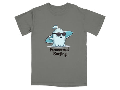 Paranormal Surfing Ghost Summer Vacation Graphic Design T-Shirt - IconVexa