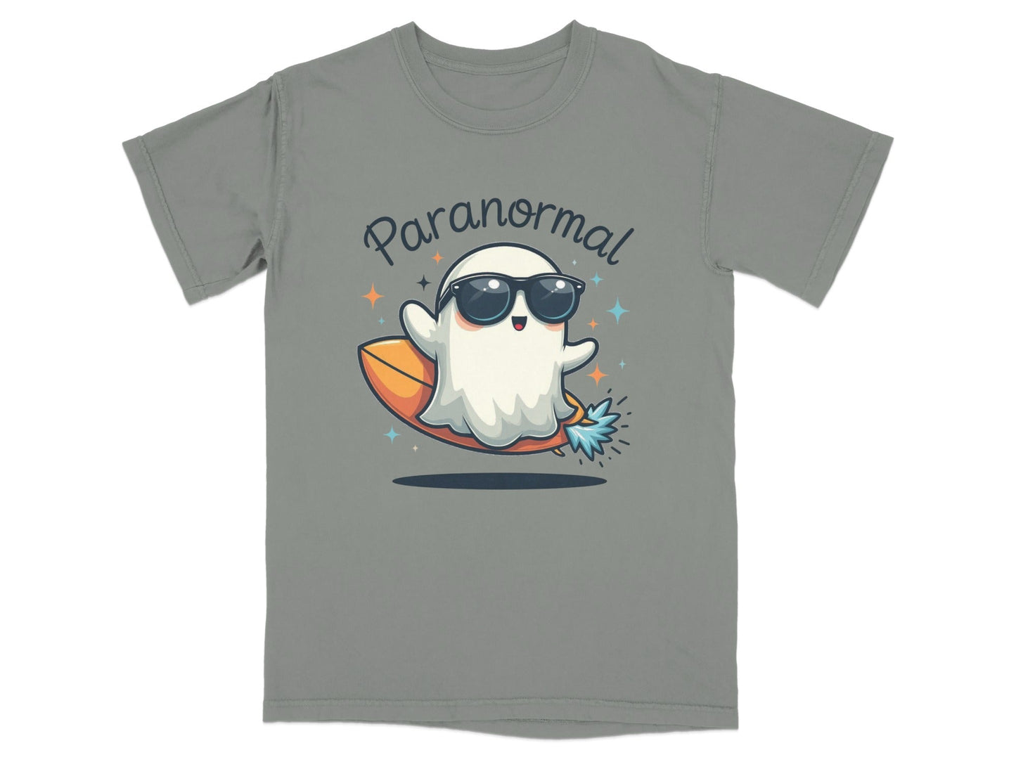 Paranormal Surfing Ghost With Sunglasses Graphic T-Shirt - IconVexa