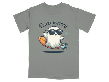Paranormal Surfing Ghost With Sunglasses Graphic T-Shirt - IconVexa