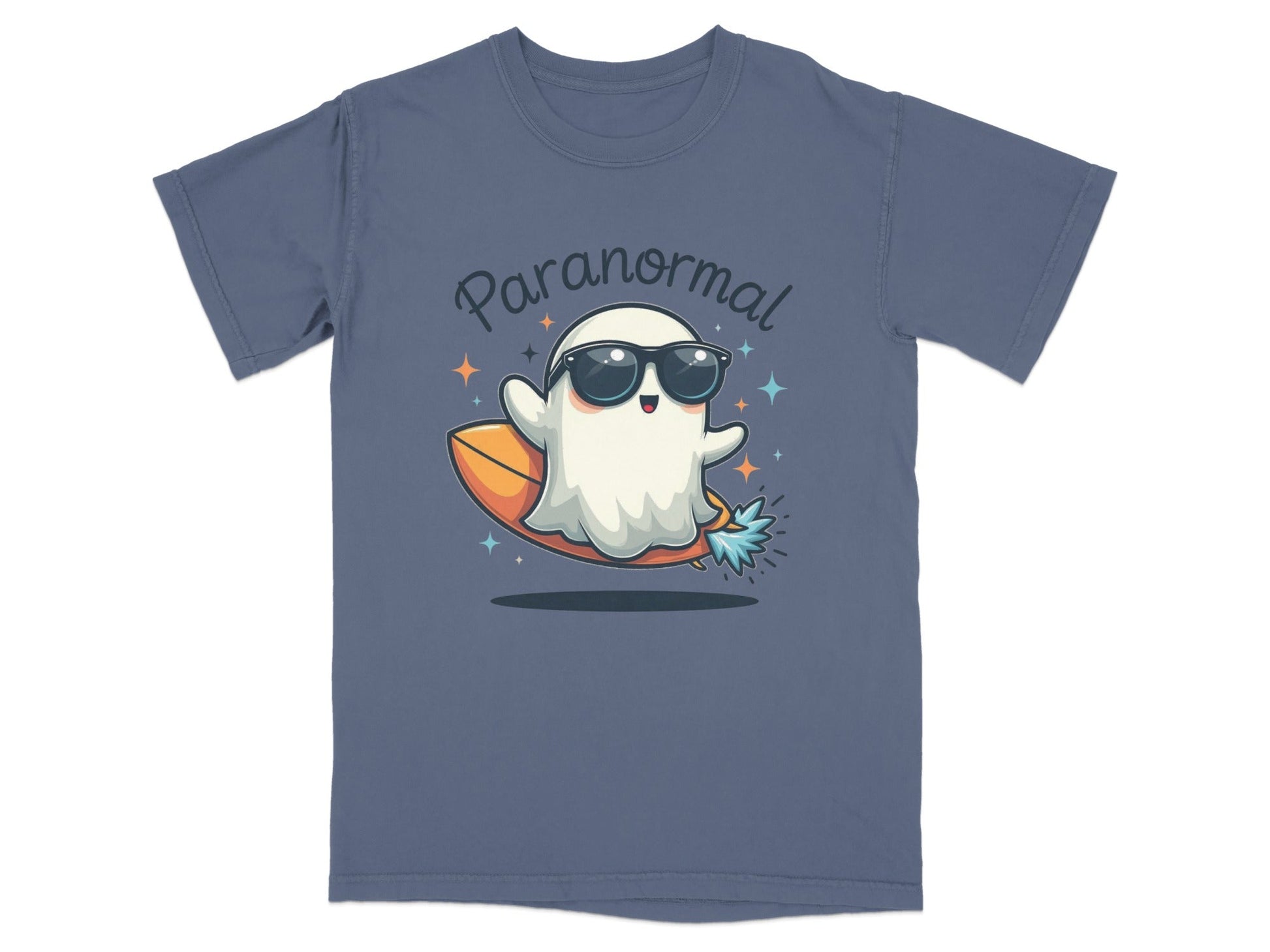 Paranormal Surfing Ghost With Sunglasses Graphic T-Shirt - IconVexa