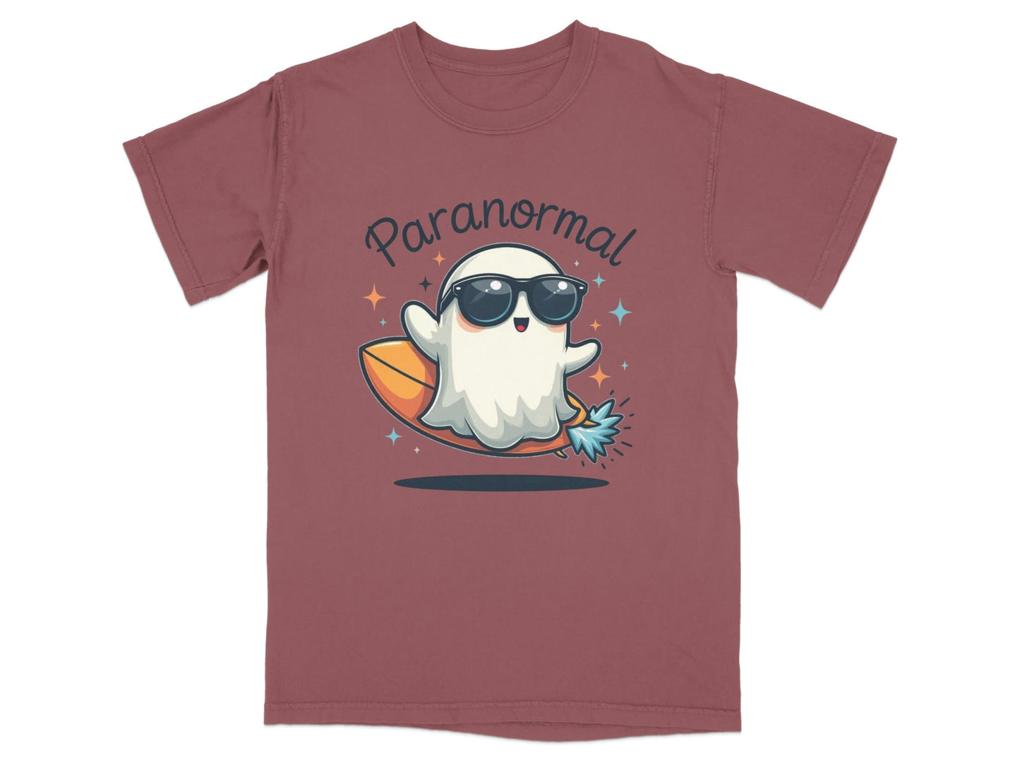 Paranormal Surfing Ghost With Sunglasses Graphic T-Shirt - IconVexa