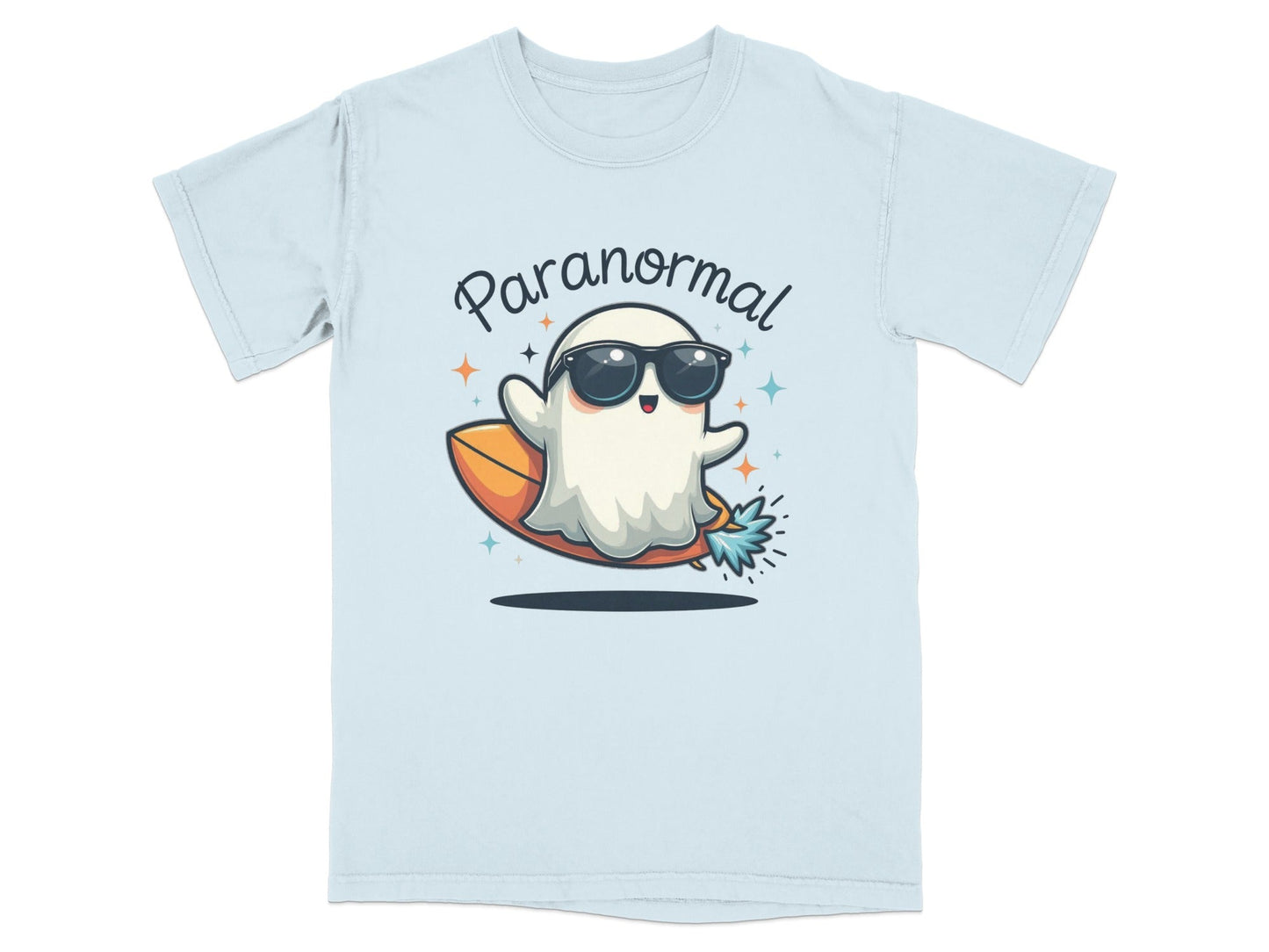 Paranormal Surfing Ghost With Sunglasses Graphic T-Shirt - IconVexa