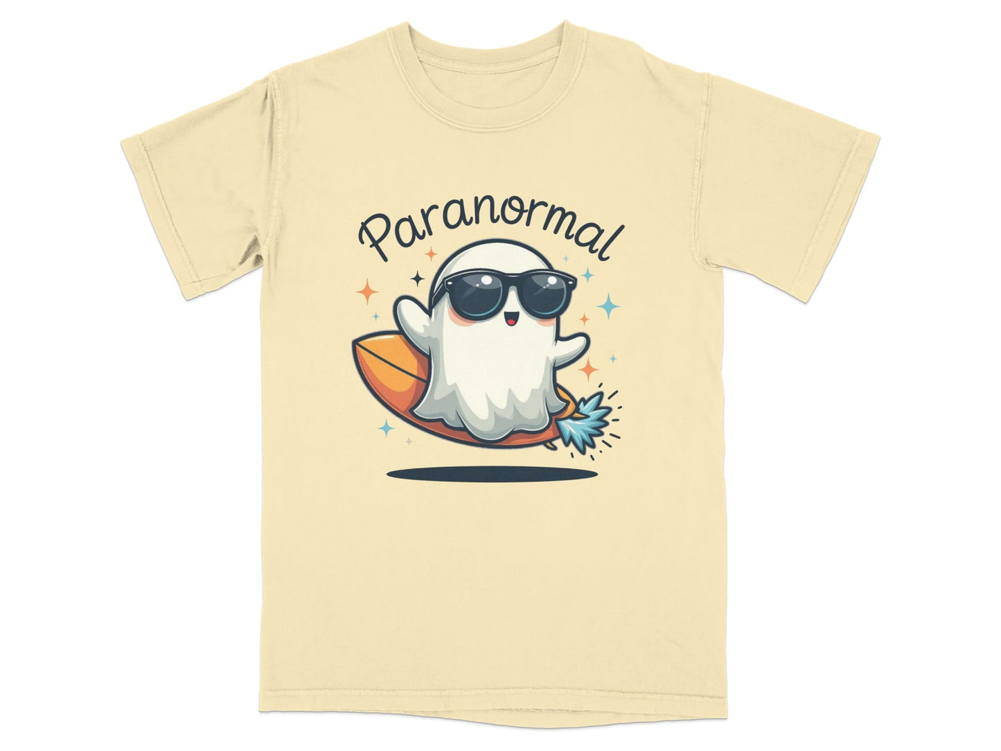 Paranormal Surfing Ghost With Sunglasses Graphic T-Shirt - IconVexa