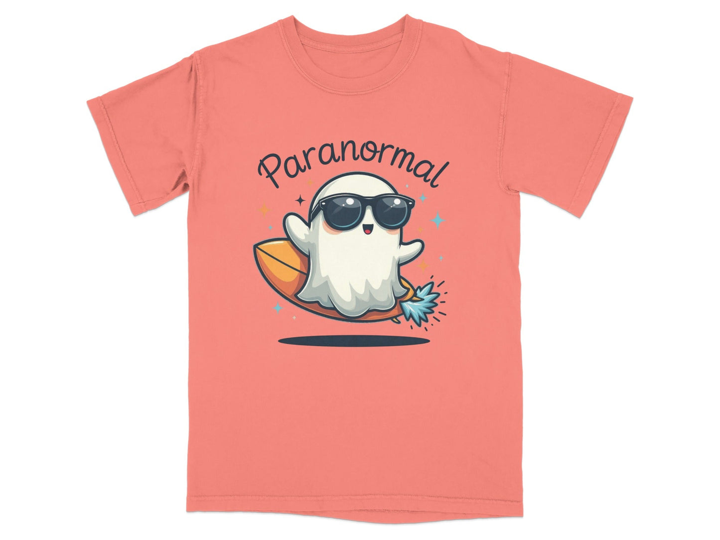 Paranormal Surfing Ghost With Sunglasses Graphic T-Shirt - IconVexa