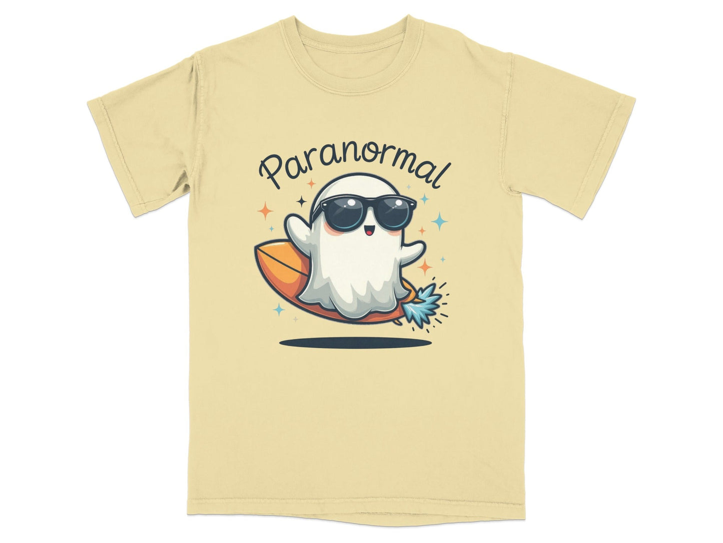 Paranormal Surfing Ghost With Sunglasses Graphic T-Shirt - IconVexa