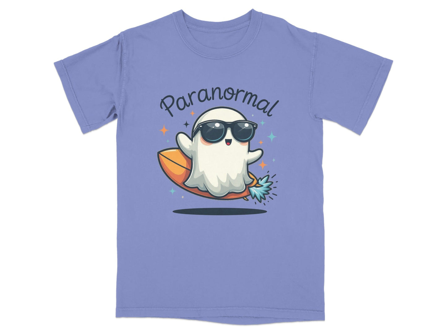 Paranormal Surfing Ghost With Sunglasses Graphic T-Shirt - IconVexa